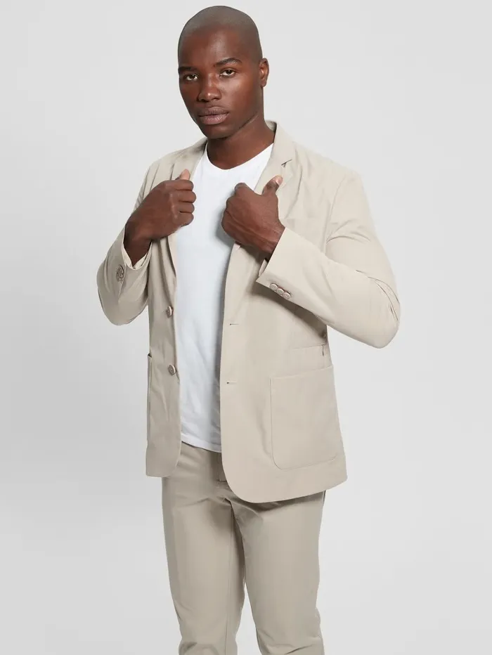 GUESS Jackets and Coats Men TechStretch Blazer Pasadena Stone GUESS Jackets and Coats Men TechStretch Blazer Pasadena Stone