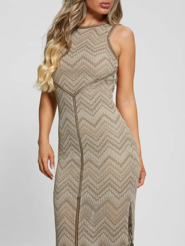 GUESS Janet Dress Walnut Shell Women Dresses and Jumpsuits