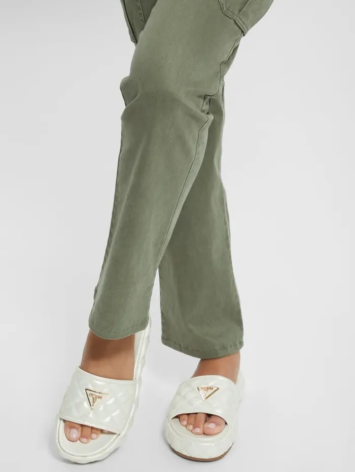 GUESS Longo Quilted Flatform Slides Ivory 150 Women Sandals
