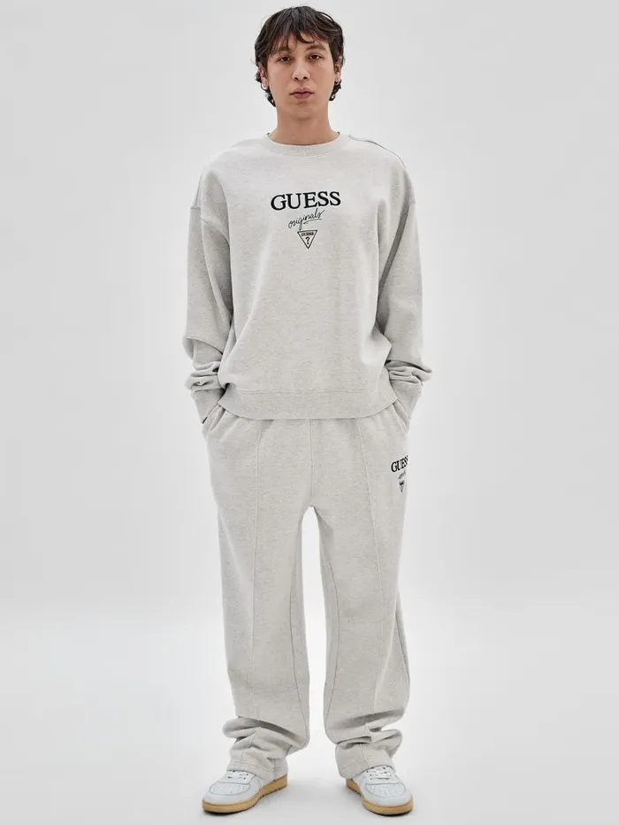 GUESS Originals Logo Joggers Eli Grey Heather Men Pants and Shorts GUESS GUESS Originals Logo Joggers Eli Grey Heather Men Pants and Shorts GUESS