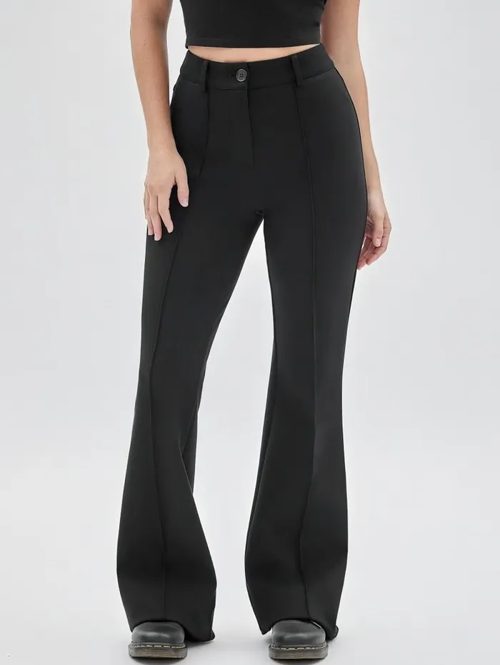GUESS Originals Pintuck Flared Pants Black Bottoms GUESS Women