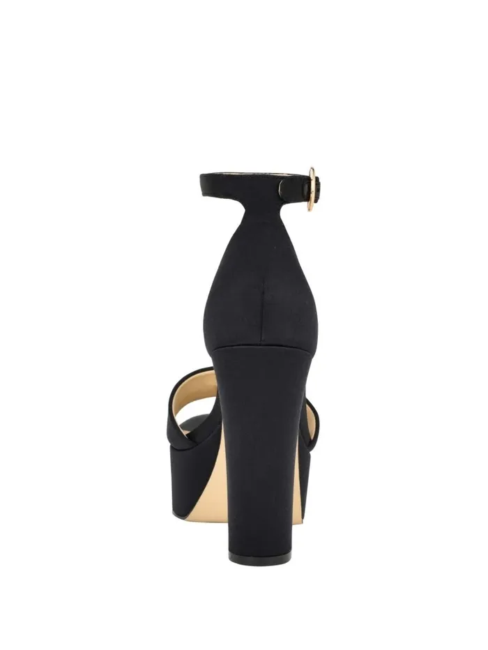 GUESS Setone Satin Signature Platform Heels Black 001 Women Heels