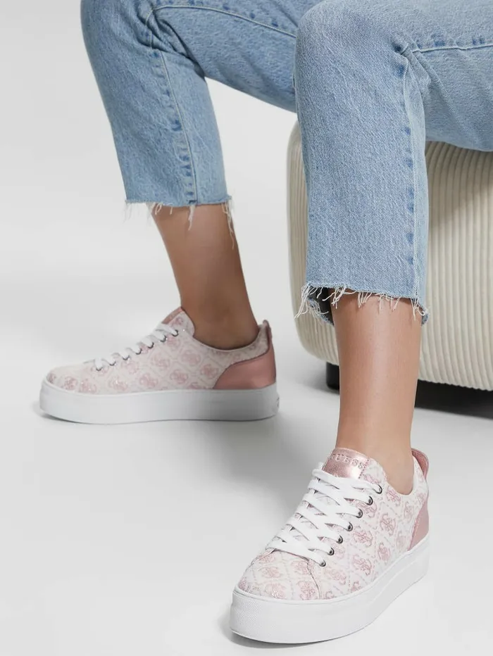 GUESS Sneakers Women Giaa Logo Print LowTop Sneakers Medium Pink Logo GUESS Sneakers Women Giaa Logo Print LowTop Sneakers Medium Pink Logo