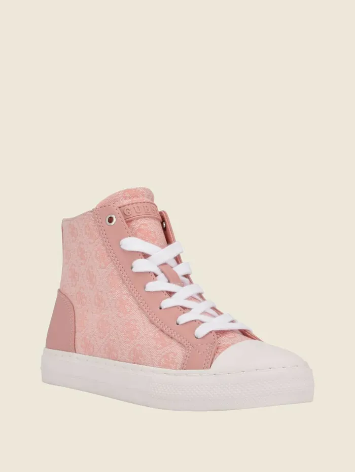 GUESS Sneakers Women Power Logo HighTop Sneakers Light Pink 680