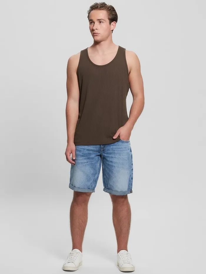 GUESS TShirts and Tanks Men Eco Cyrus Ribbed Tank Cafe Noir