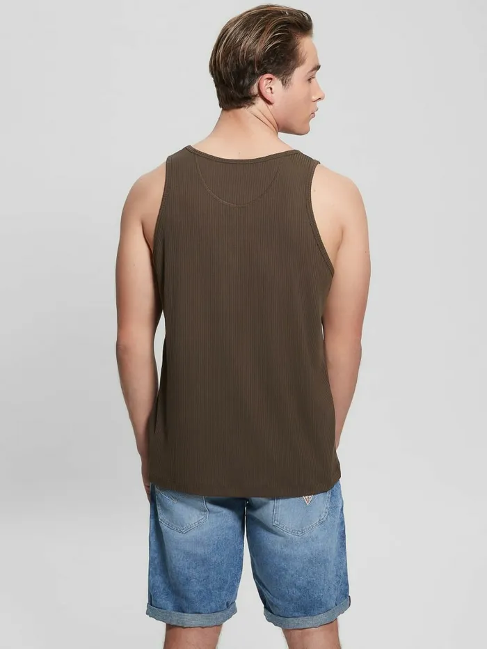 GUESS TShirts and Tanks Men Eco Cyrus Ribbed Tank Cafe Noir
