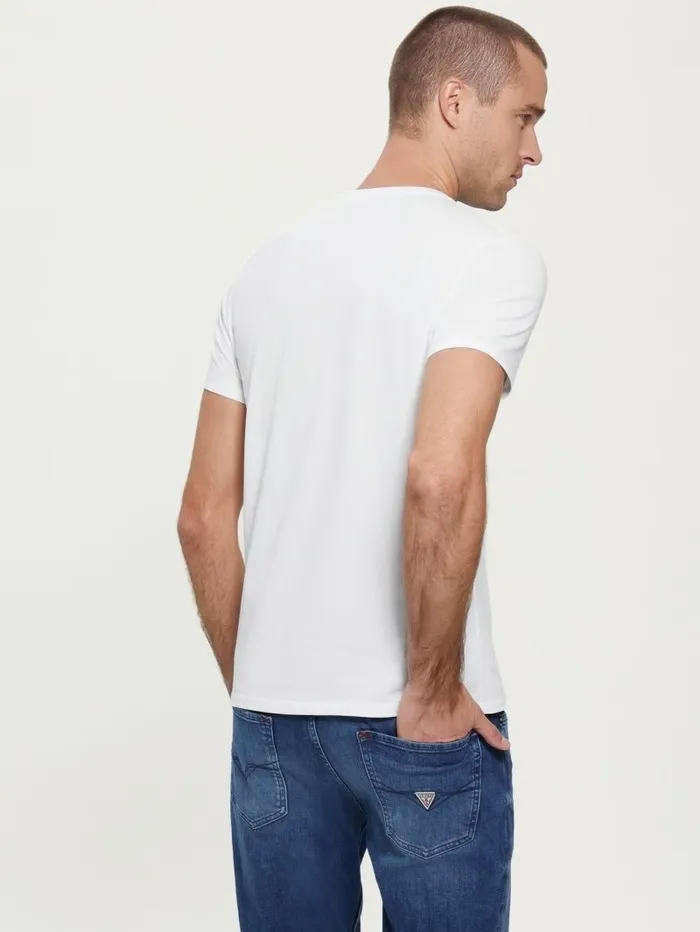 GUESS TShirts and Tanks Men Embroidered Logo Tee Pure White