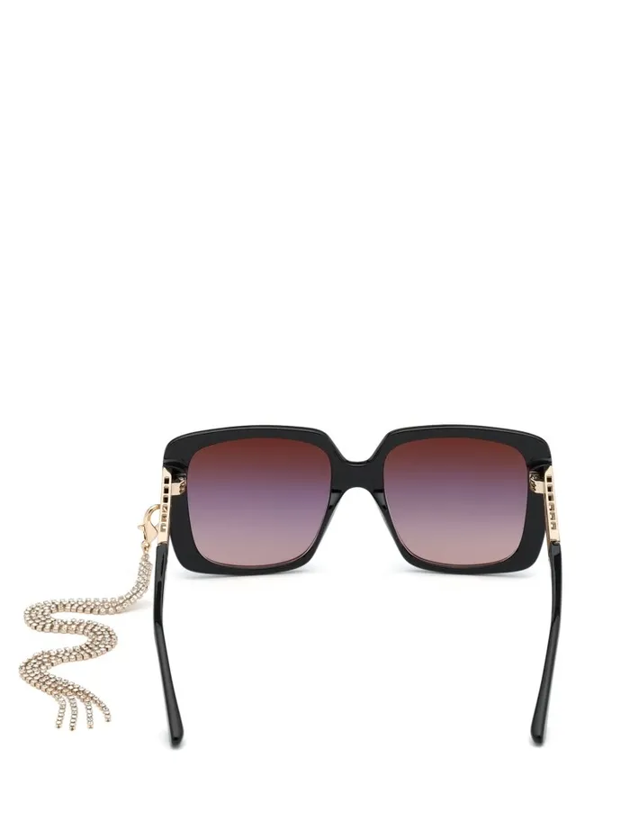 GUESS Tassel Square Sunglasses Black Women Sunglasses GUESS Tassel Square Sunglasses Black Women Sunglasses