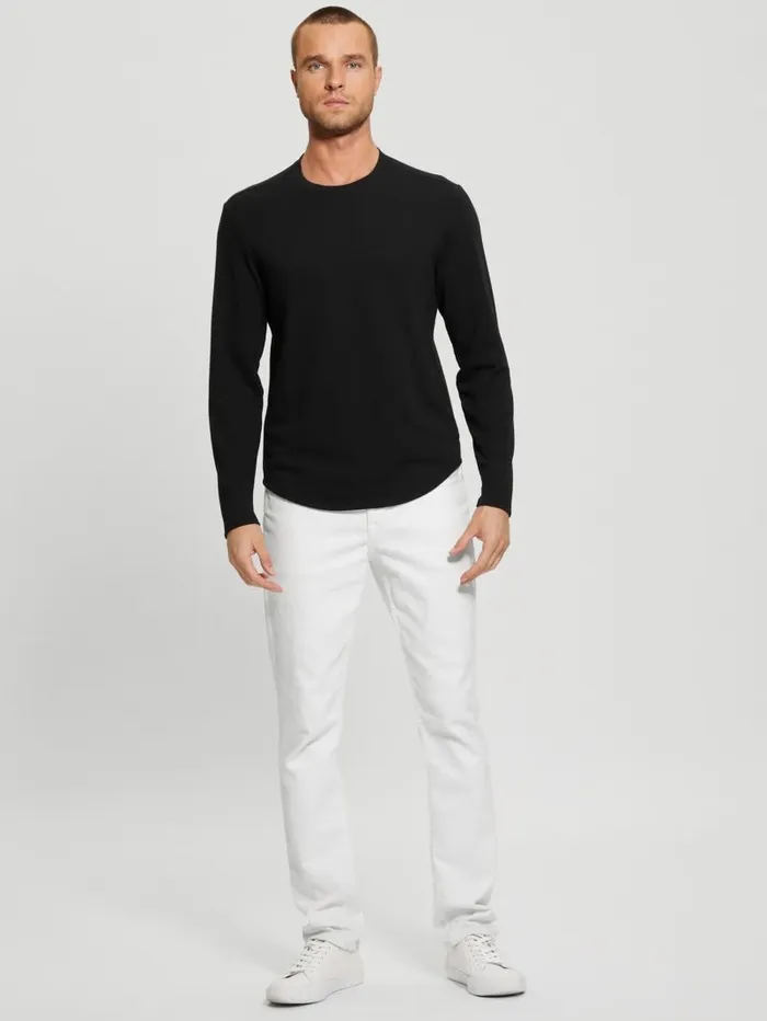 GUESS Textured Longsleeve Tee Black Men TShirts and Tanks GUESS Textured Longsleeve Tee Black Men TShirts and Tanks