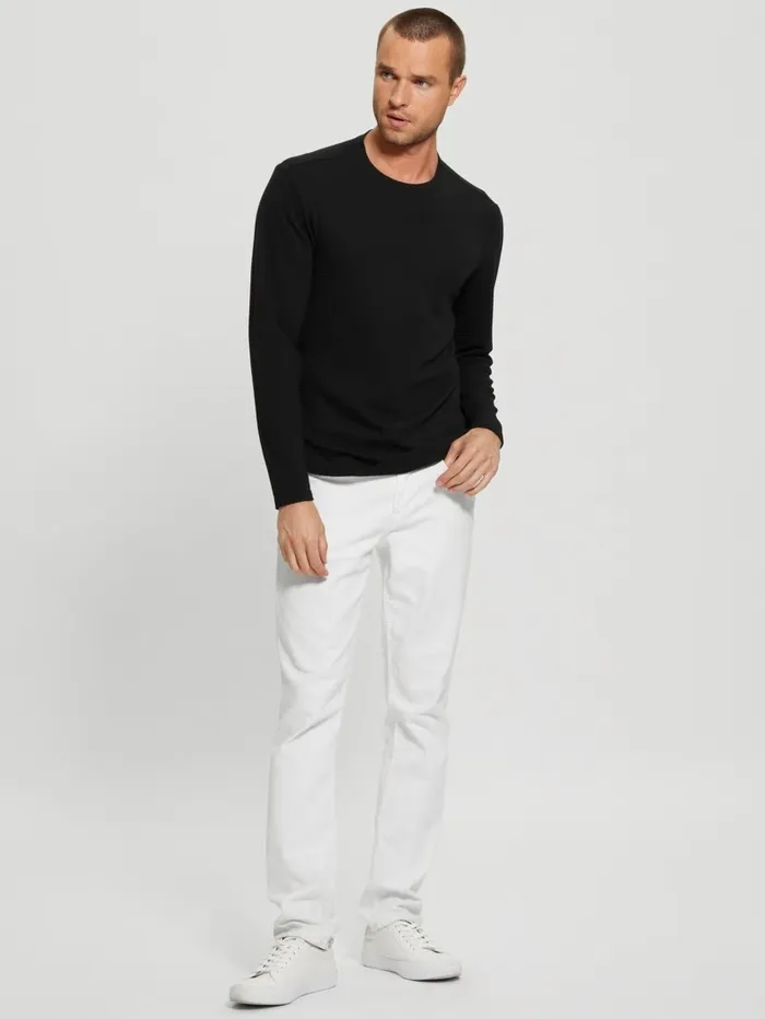 GUESS Textured Longsleeve Tee Black Men TShirts and Tanks GUESS Textured Longsleeve Tee Black Men TShirts and Tanks