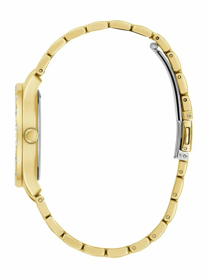 GUESS Watches Women GoldTone Glitter Sunburst Analog Watch Gold GUESS Watches Women GoldTone Glitter Sunburst Analog Watch Gold