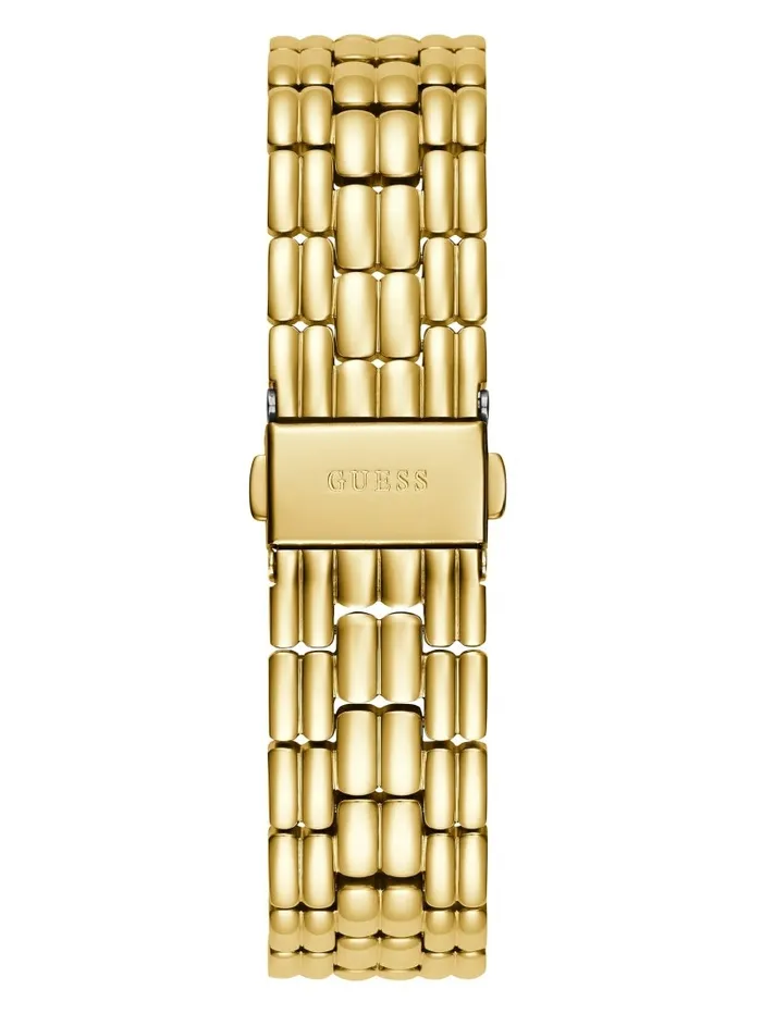 GUESS Watches Women GoldTone Glitter Sunburst Analog Watch Gold GUESS Watches Women GoldTone Glitter Sunburst Analog Watch Gold