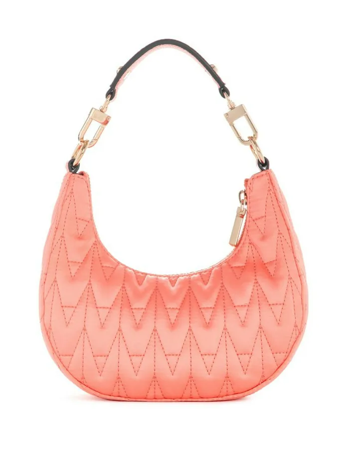 Handbags GUESS Women Golden Rock Mini Crescent Hobo Bag Coral Handbags GUESS Women Golden Rock Mini Crescent Hobo Bag Coral