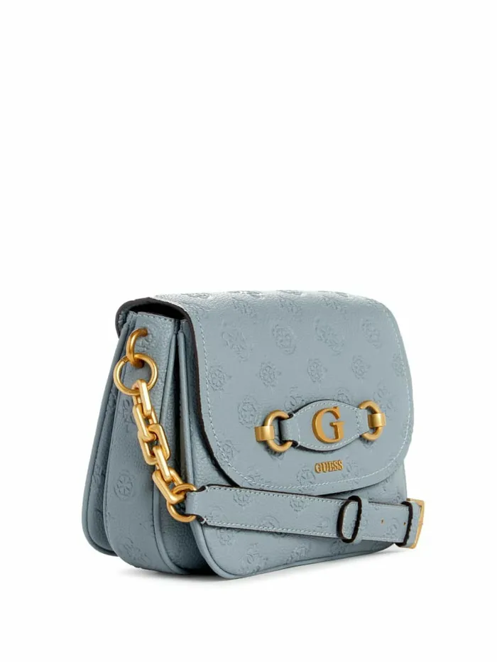 Handbags Izzy Peony TriCompartment Flap Bag Light Denim Logo GUESS Women Handbags Izzy Peony TriCompartment Flap Bag Light Denim Logo GUESS Women