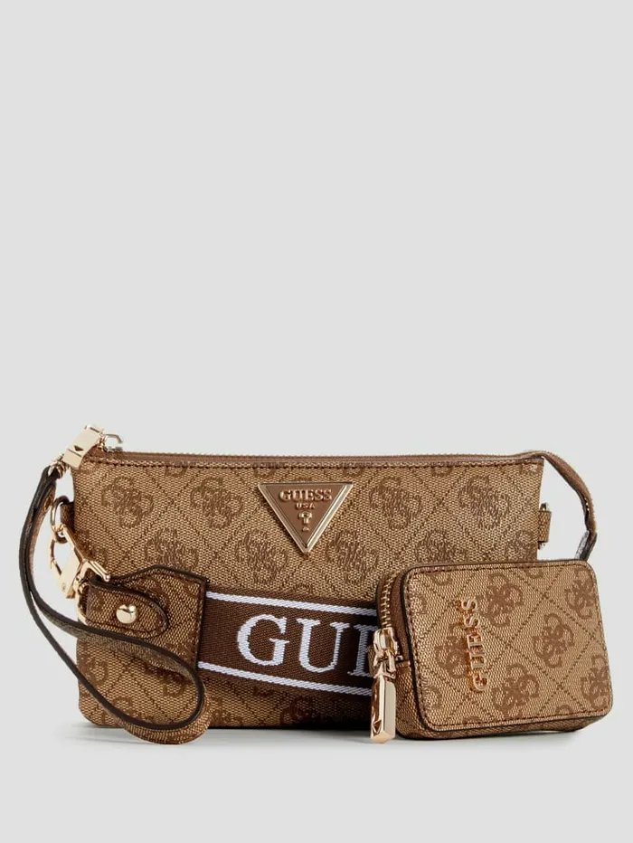 Handbags Latona Quattro G Mini Crossbody Latte Logo GUESS Women
