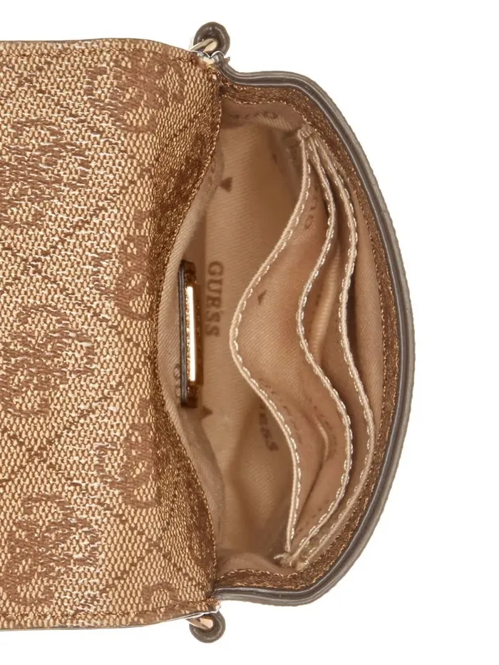 Handbags Latona Quattro G Mini Phone Crossbody Latte Logo 8211 GUESS WomenMen Handbags Latona Quattro G Mini Phone Crossbody Latte Logo 8211 GUESS WomenMen