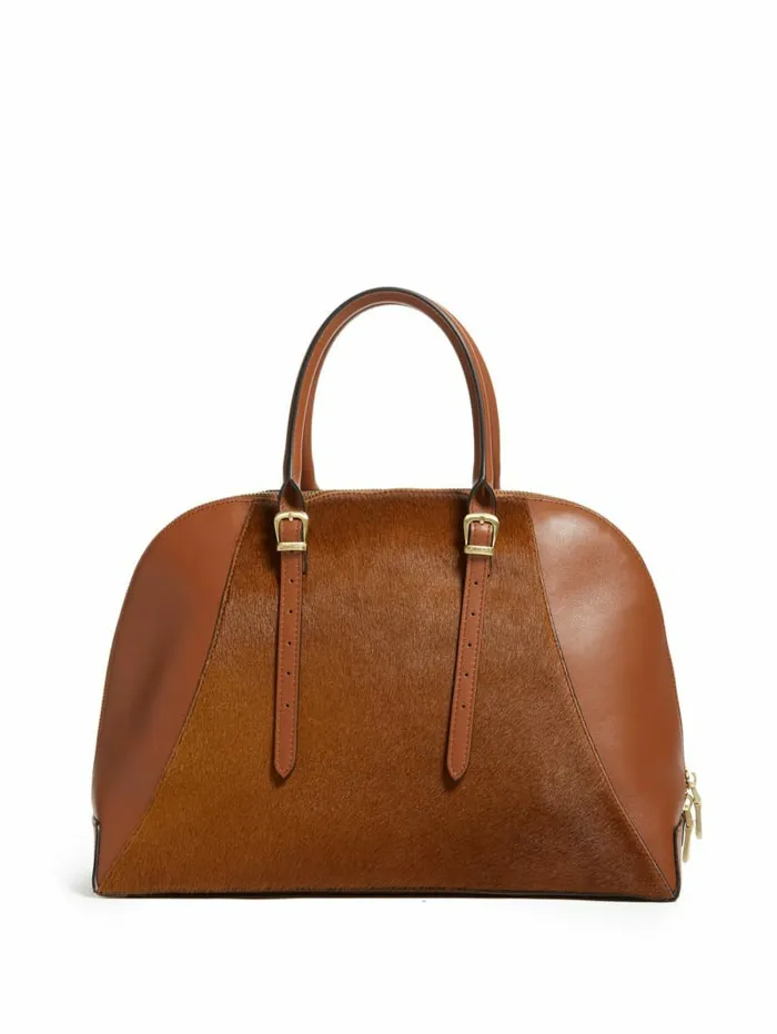 Handbags Women GUESS Lady Luxe Leather Dome Brown