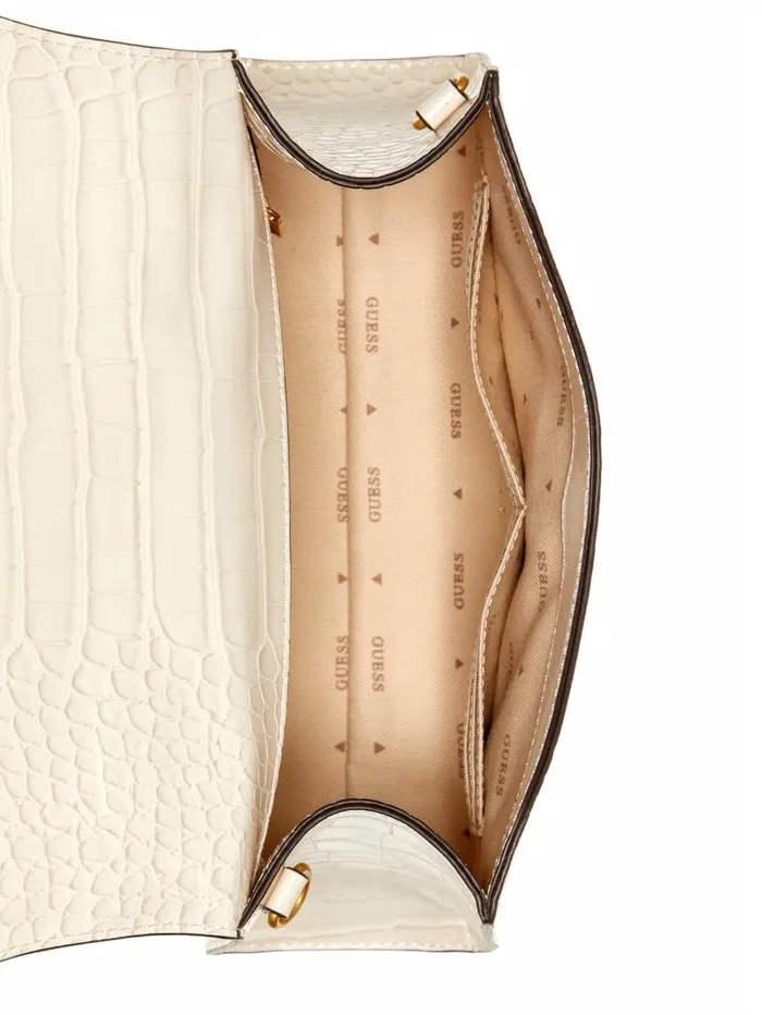 Handbags Women GUESS Sestri CrocodileEmbossed Crossbody White Handbags Women GUESS Sestri CrocodileEmbossed Crossbody White