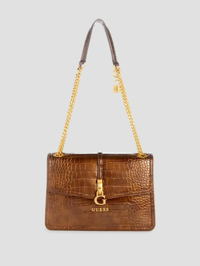 Handbags Women James Convertible Crossbody Flap Bag Bronze GUESS