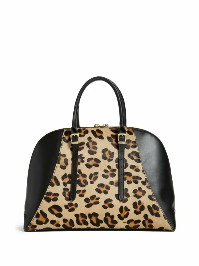Handbags Women Lady Luxe Leather Dome Leopard GUESS