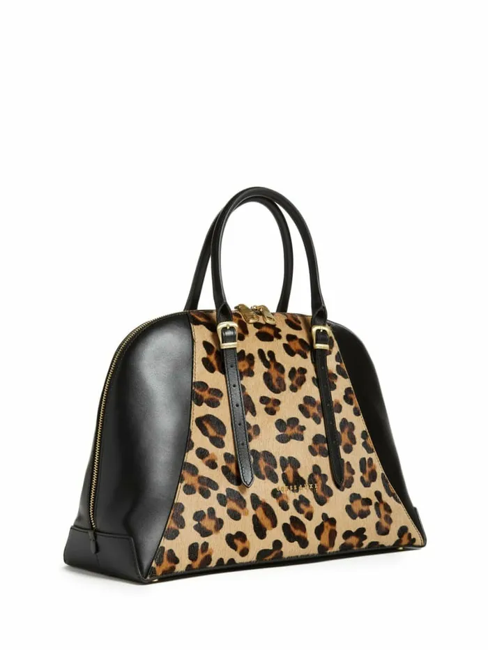 Handbags Women Lady Luxe Leather Dome Leopard GUESS