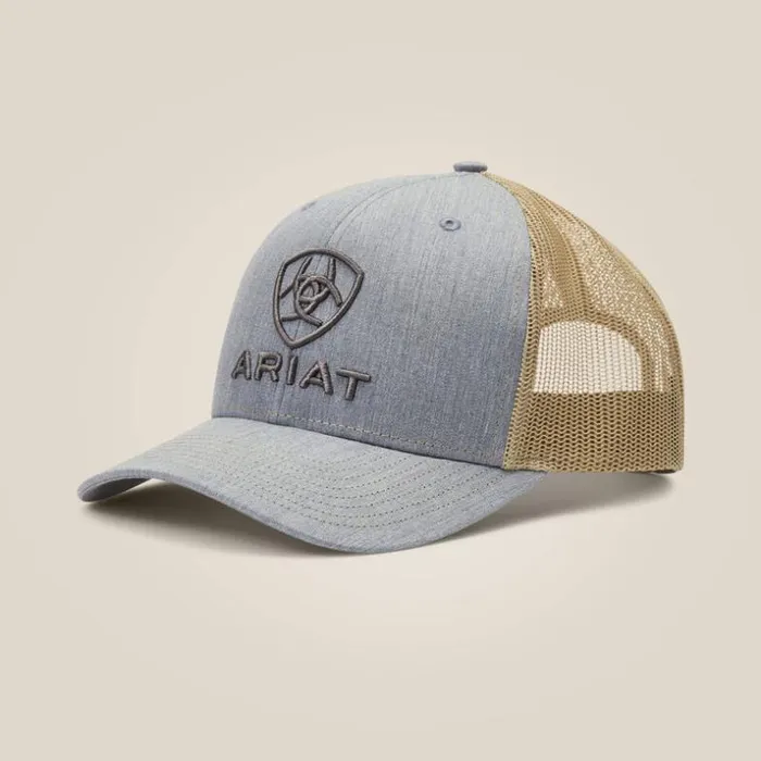 Hats and Caps Men Ariat Stacked Logo Cap Greytan