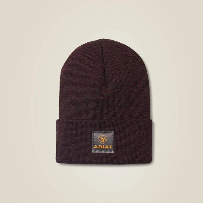 Hats and Caps Men Ariat Watch Cap Burgundyblack