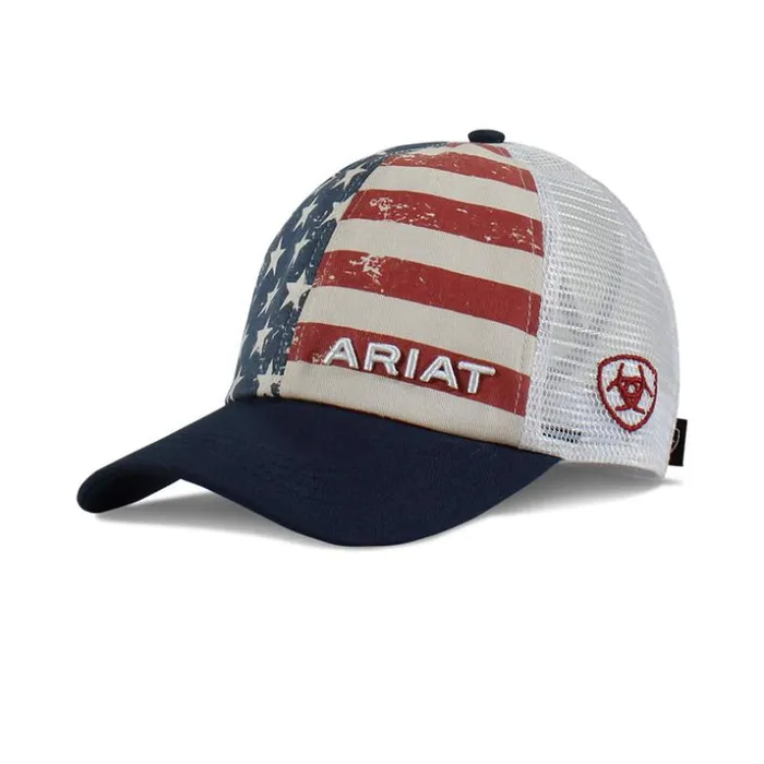 Hats and Caps Women Ariat Flag Print Cap Multi