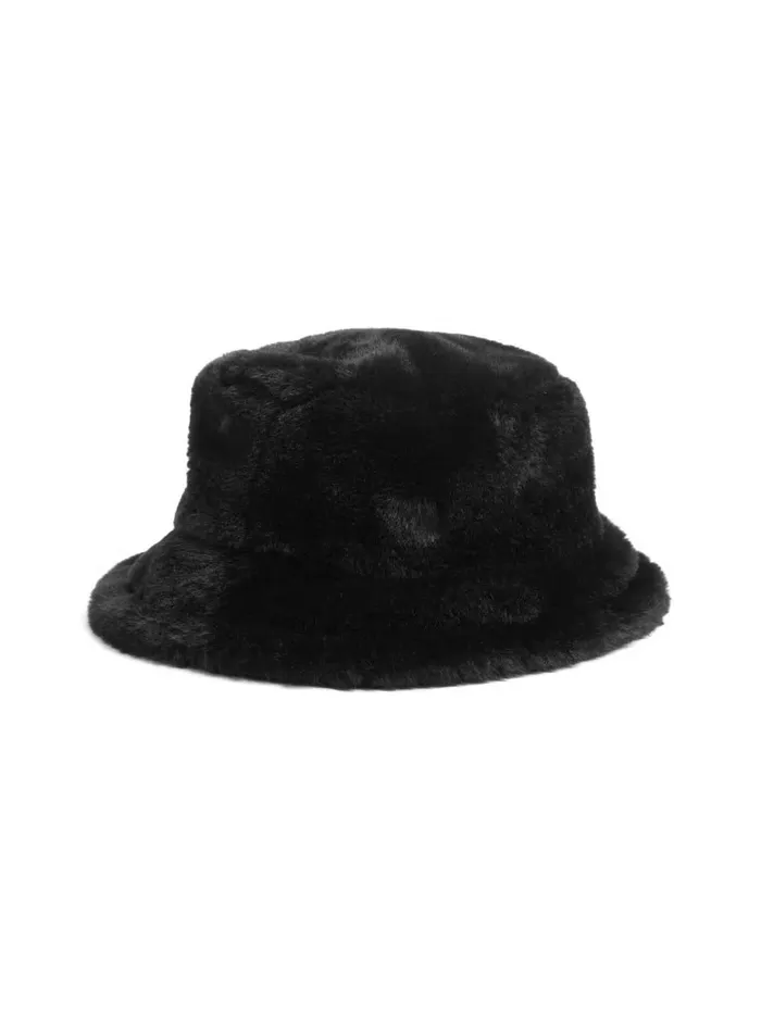 Hats and Scarves GUESS Women Reversible FauxFur Bucket Hat Black Hats and Scarves GUESS Women Reversible FauxFur Bucket Hat Black