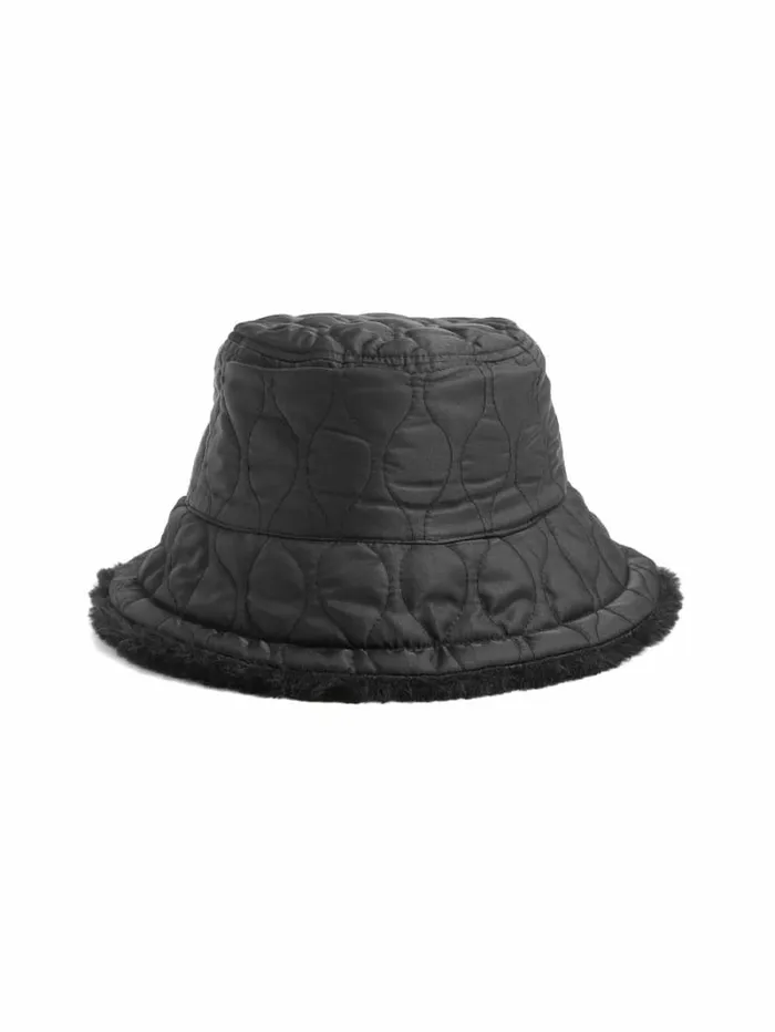 Hats and Scarves GUESS Women Reversible FauxFur Bucket Hat Black Hats and Scarves GUESS Women Reversible FauxFur Bucket Hat Black