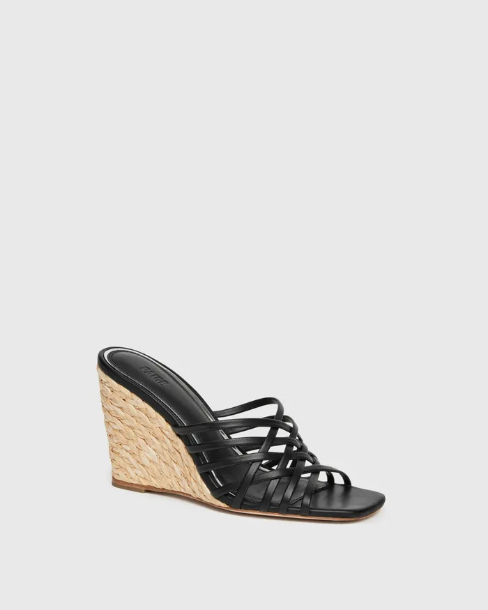 Heels and Wedges Skyler Wedge 8211 Black Leather 8211 PAIGE Women Heels and Wedges Skyler Wedge 8211 Black Leather 8211 PAIGE Women