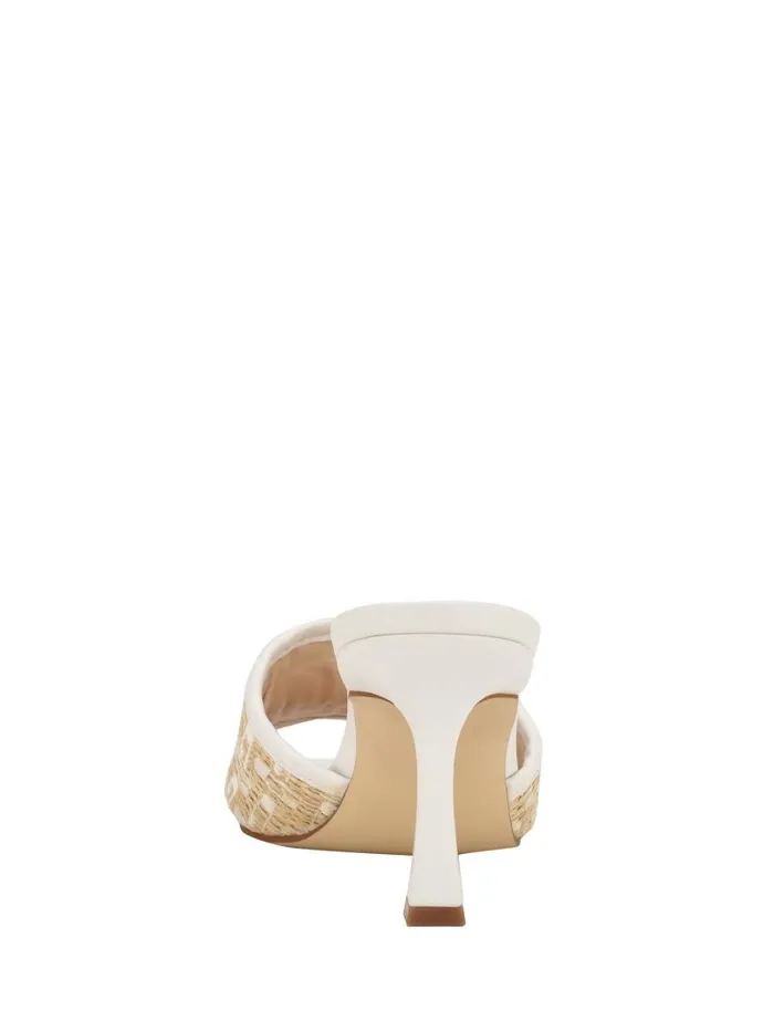 Heels GUESS Women Yana Straw G Logo Heeled Mules Light Natural 110