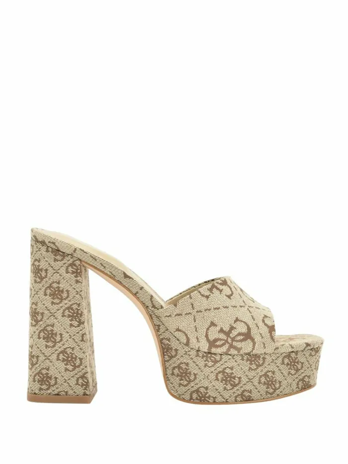Heels Jadah Logo Platform Heels Medium Brown GUESS Women Heels Jadah Logo Platform Heels Medium Brown GUESS Women
