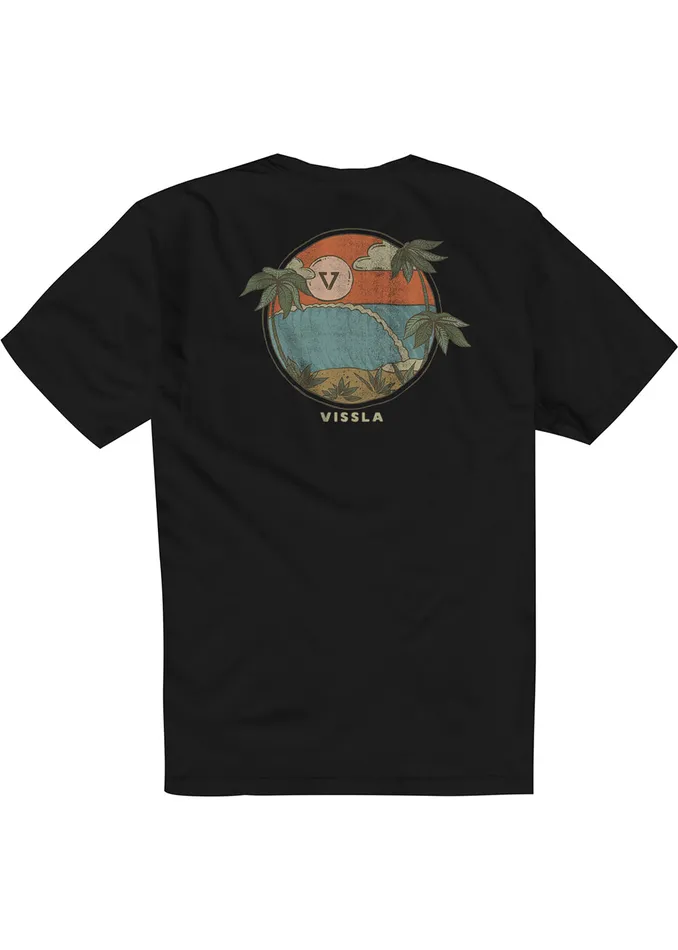 Hideaway Premium Pkt Tee Black Premium Tees Vissla Men