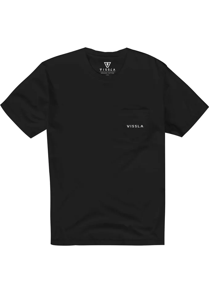 Hideaway Premium Pkt Tee Black Premium Tees Vissla Men Hideaway Premium Pkt Tee Black Premium Tees Vissla Men