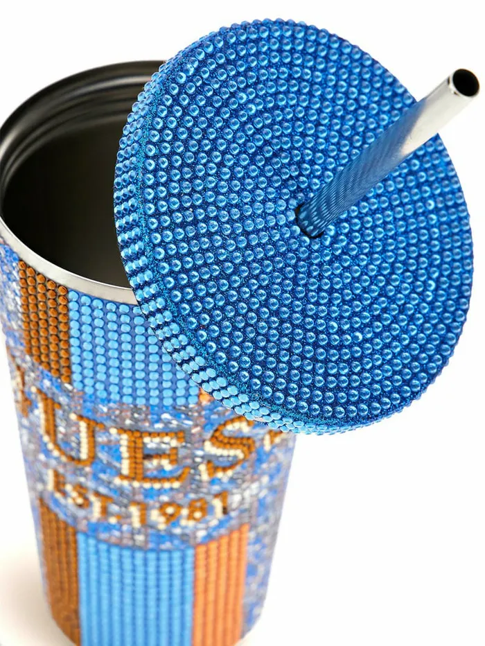 Home GUESS Women G Cube Logo Travel Tumbler Cup Blue Home GUESS Women G Cube Logo Travel Tumbler Cup Blue