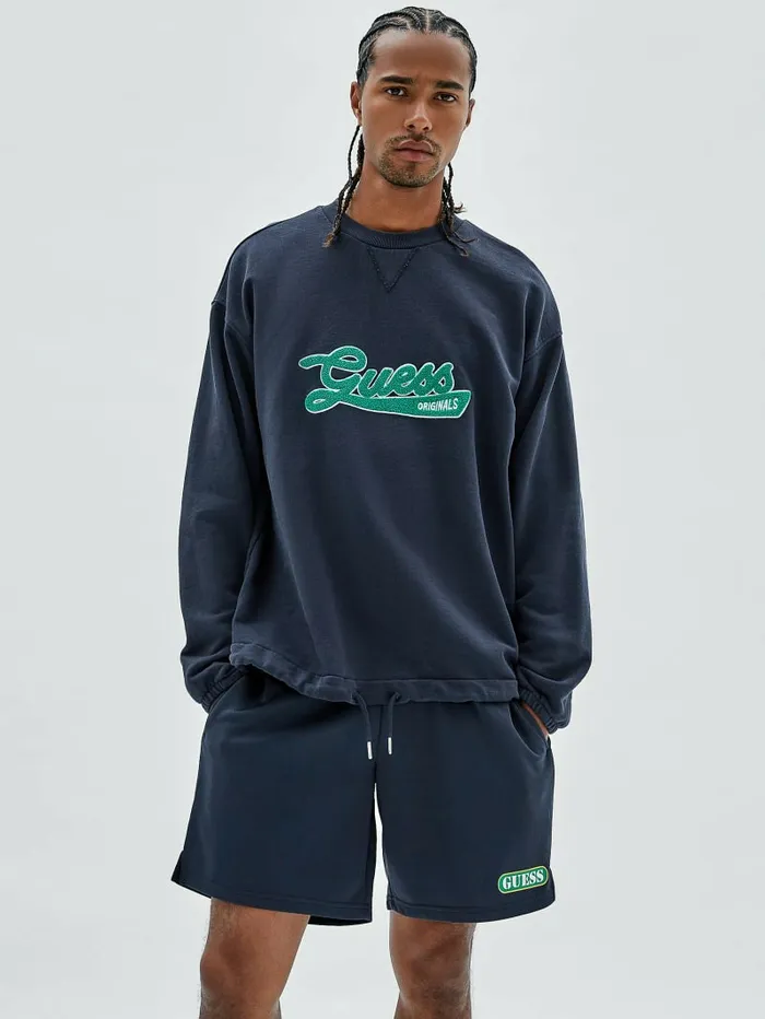 Hoodies and Sweaters GUESS Originals Drawstring Sweatshirt Blackened Blue 8211 GUESS Men Hoodies and Sweaters GUESS Originals Drawstring Sweatshirt Blackened Blue 8211 GUESS Men