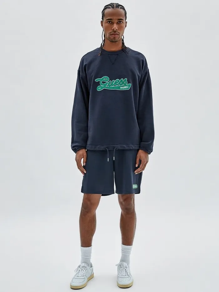 Hoodies and Sweaters GUESS Originals Drawstring Sweatshirt Blackened Blue 8211 GUESS Men Hoodies and Sweaters GUESS Originals Drawstring Sweatshirt Blackened Blue 8211 GUESS Men