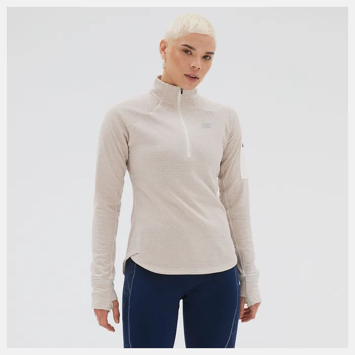 Hoodies and Sweatshirts NB Heat Grid Half Zip SEA SALT HEATHER New Balance Women Hoodies and Sweatshirts NB Heat Grid Half Zip SEA SALT HEATHER New Balance Women