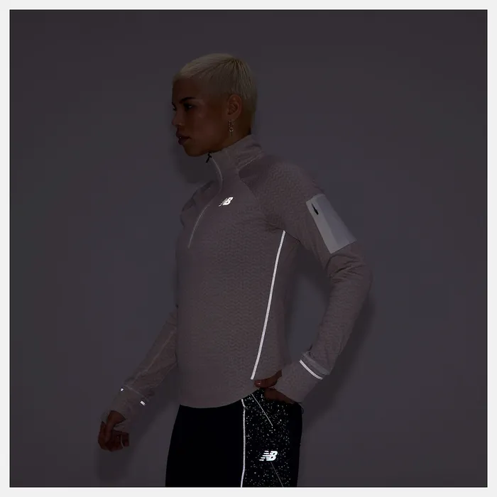Hoodies and Sweatshirts NB Heat Grid Half Zip SEA SALT HEATHER New Balance Women Hoodies and Sweatshirts NB Heat Grid Half Zip SEA SALT HEATHER New Balance Women