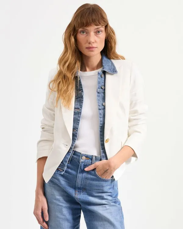 Hosanna Linen Dickey Jacket Offwhite Women Veronica Beard Jackets and Outerwear Hosanna Linen Dickey Jacket Offwhite Women Veronica Beard Jackets and Outerwear