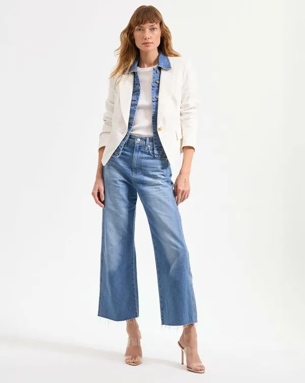 Hosanna Linen Dickey Jacket Offwhite Women Veronica Beard Jackets and Outerwear