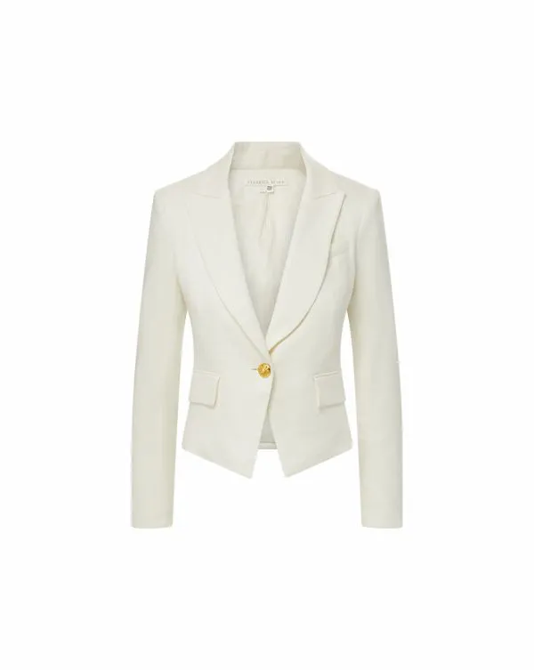 Hosanna Linen Dickey Jacket Offwhite Women Veronica Beard Jackets and Outerwear