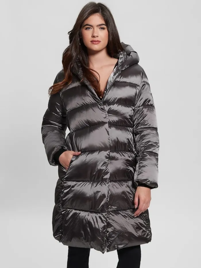 Jackets and Coats Eco Rosetta Hooded Puffer Jacket Night Stone Multi 8211 GUESS Women