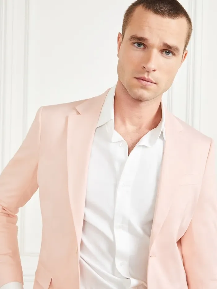 Jackets and Coats George Notched Blazer Pink Good Vibes GUESS Men Jackets and Coats George Notched Blazer Pink Good Vibes GUESS Men