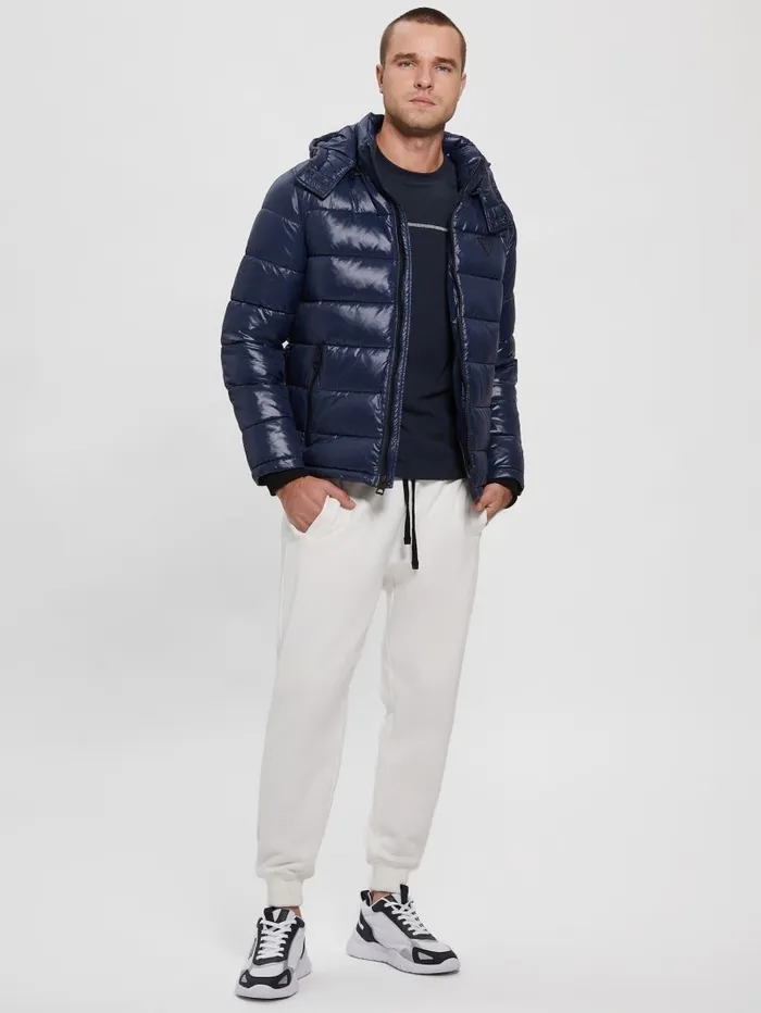 Jackets and Coats GUESS Men Anthony Logo Puffer Jacket Blue Navy Jackets and Coats GUESS Men Anthony Logo Puffer Jacket Blue Navy
