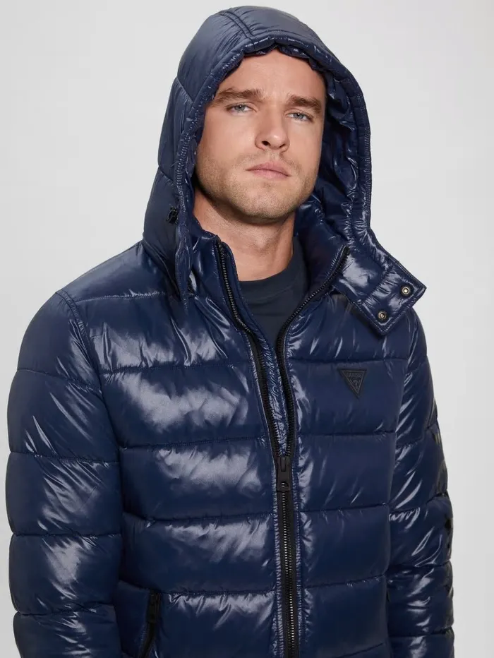 Jackets and Coats GUESS Men Anthony Logo Puffer Jacket Blue Navy Jackets and Coats GUESS Men Anthony Logo Puffer Jacket Blue Navy
