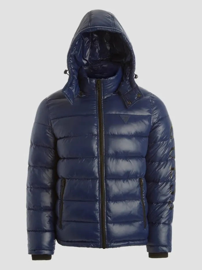 Jackets and Coats GUESS Men Anthony Logo Puffer Jacket Blue Navy Jackets and Coats GUESS Men Anthony Logo Puffer Jacket Blue Navy