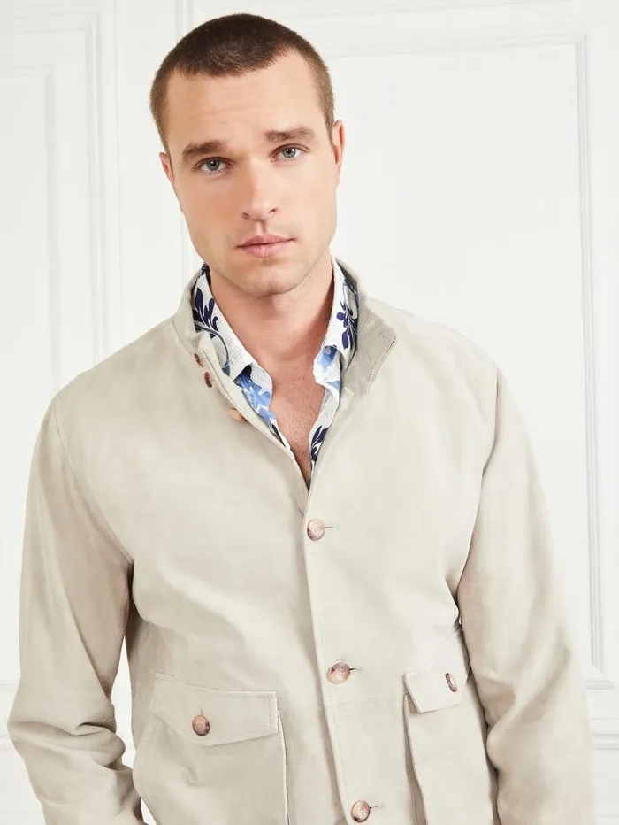 Jackets and Coats GUESS Men Suede Leather Flight Jacket Quicksand Jackets and Coats GUESS Men Suede Leather Flight Jacket Quicksand