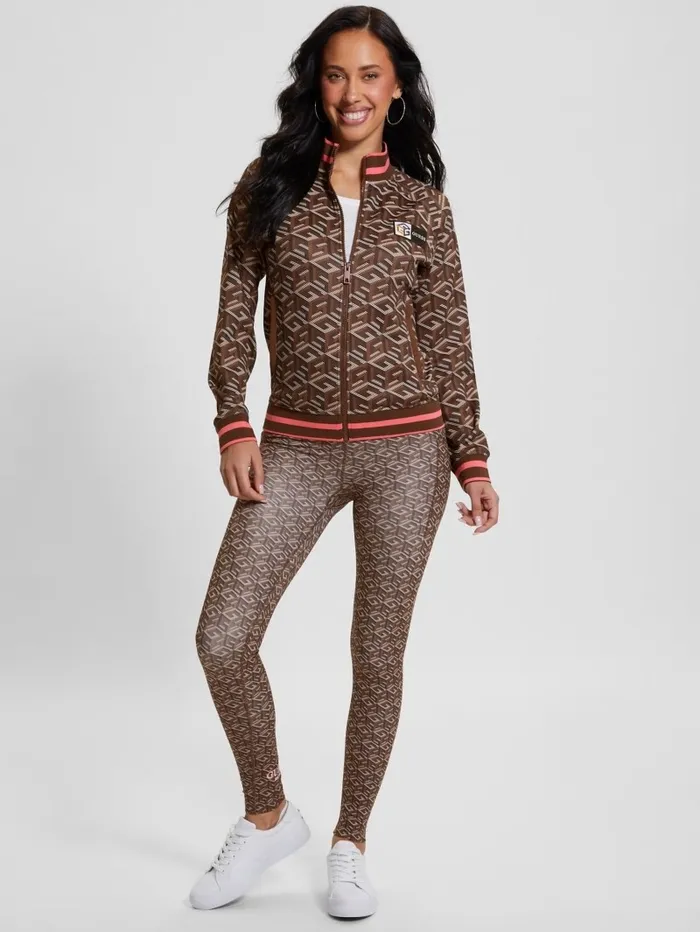 Jackets and Coats GUESS Women Eco GCube Active Zip Sweatshirt Stripe GCube Brown Jackets and Coats GUESS Women Eco GCube Active Zip Sweatshirt Stripe GCube Brown